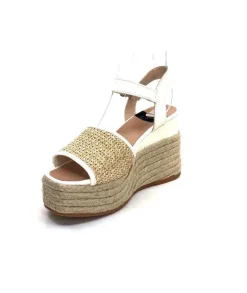 Gaimo Edi Cuir Blanc & Raffia