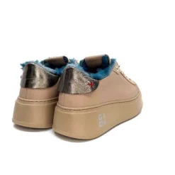 Giopiu Pia 82 Cuir Nude Fourrure Turquoise