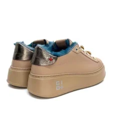 Giopiu Pia 82 Cuir Nude Fourrure Turquoise