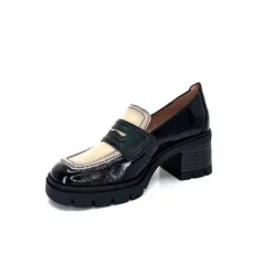 Hispanitas Chi 232965 Everest Cuir Vernis Noir Cuir Vert & Beige