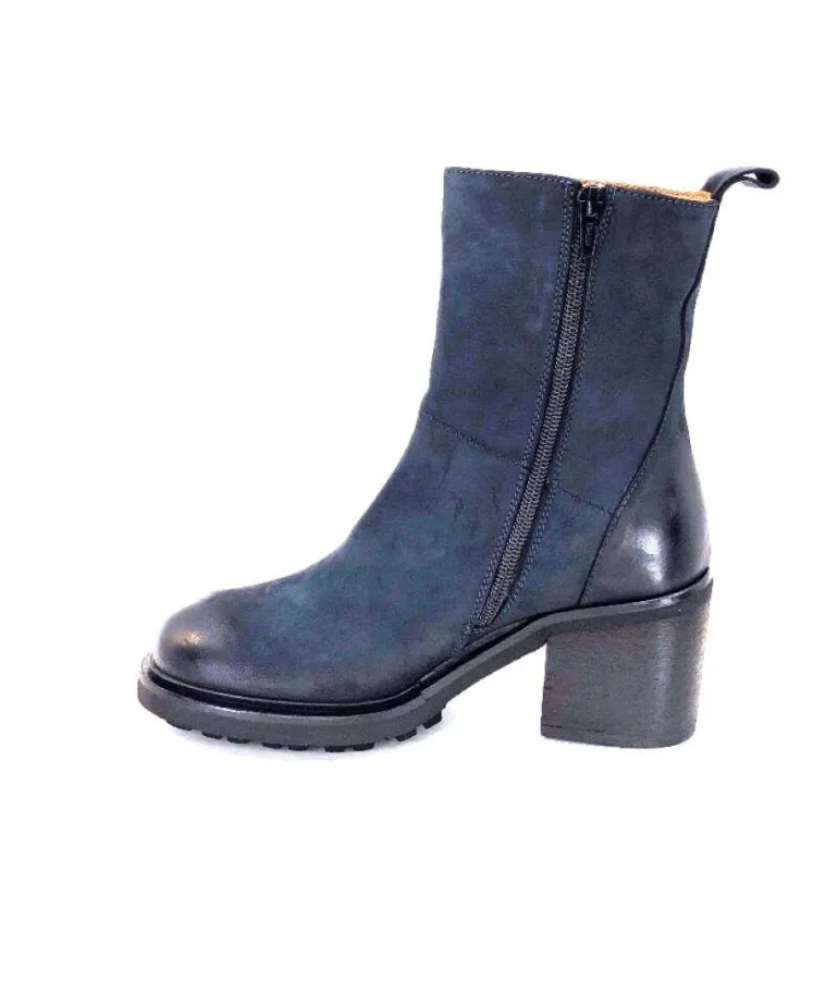 Ivoire 7753 Cuir Daim Bleu Marine