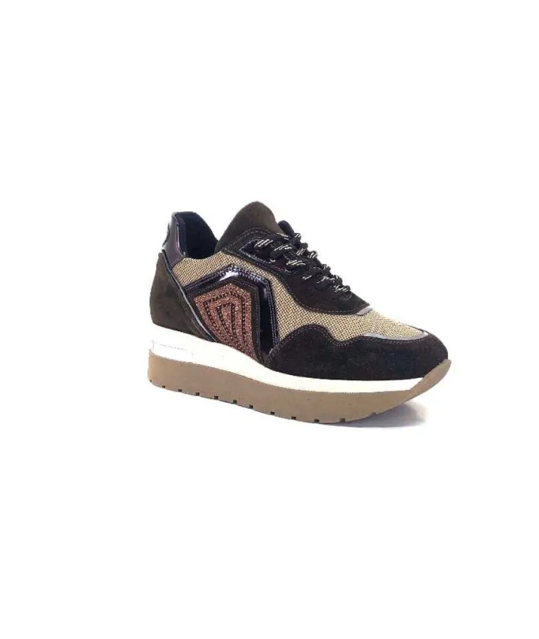 Ivoire 9B4425 Textile Et Daim Marron