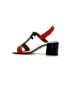 Ivoire F2105 Sardegna Cuir Blanc, Marron, Rouge & Noir