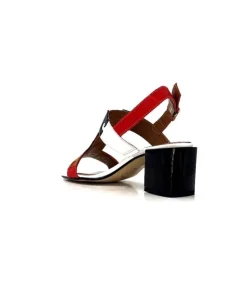 Ivoire F2105 Sardegna Cuir Blanc, Marron, Rouge & Noir