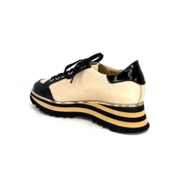 Ivoire H985M Cuir Vernis Noir Beige