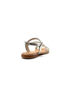 Les Tropeziennes Hoctavy Cuir Strass Argent