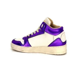 Meline 22Db Cuir Creme Et Violet