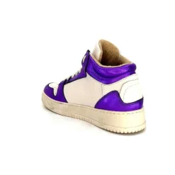 Meline 22Db Cuir Creme Et Violet