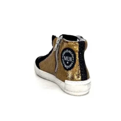 Meline Nkc 1151 Cuir Dore Et Daim Noir