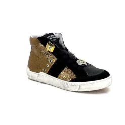 Meline Nkc 1151 Cuir Dore Et Daim Noir