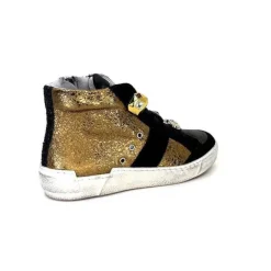 Meline Nkc 1151 Cuir Dore Et Daim Noir