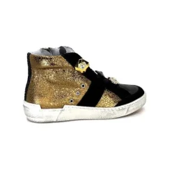 Meline Nkc 1151 Cuir Dore Et Daim Noir