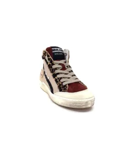 Meline Nkc320 Cuir Nacre Nude Daim Rouge Paillette Noir