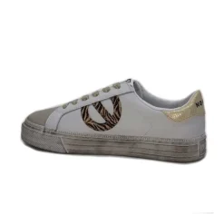 No Name Strike Side Cuir Blanc Or