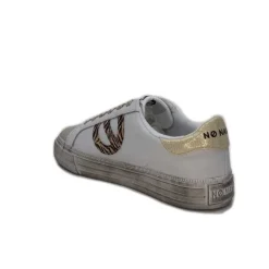 No Name Strike Side Cuir Blanc Or