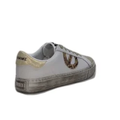 No Name Strike Side Cuir Blanc Or