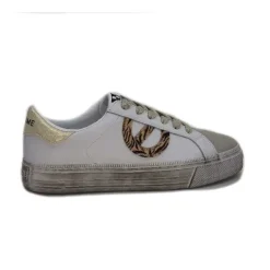 No Name Strike Side Cuir Blanc Or