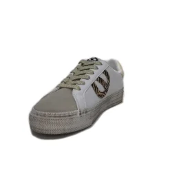 No Name Strike Side Cuir Blanc Or