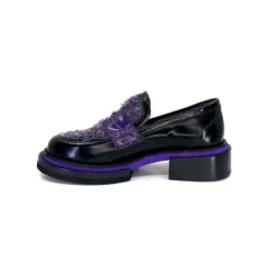 Pertini 32416 D7 Cuir Noir Violet