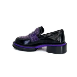 Pertini 32416 D7 Cuir Noir Violet