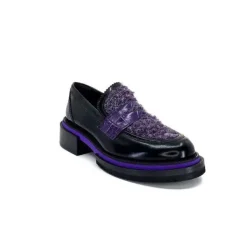 Pertini 32416 D7 Cuir Noir Violet
