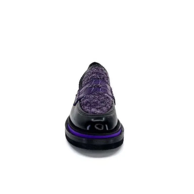 Pertini 32416 D7 Cuir Noir Violet