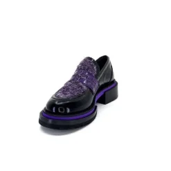 Pertini 32416 D7 Cuir Noir Violet
