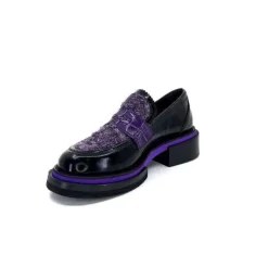 Pertini 32416 D7 Cuir Noir Violet