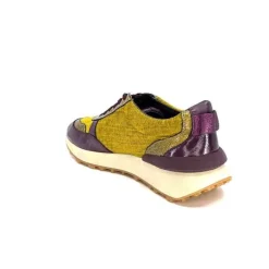 Reqins Urania Mix Cuir Violet Textile Moutarde