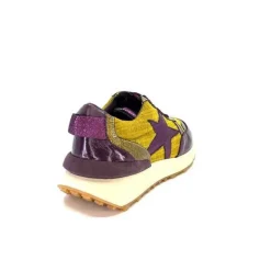 Reqins Urania Mix Cuir Violet Textile Moutarde