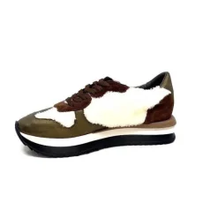 Reqins Urielle Cuir Marron Textile Ecru