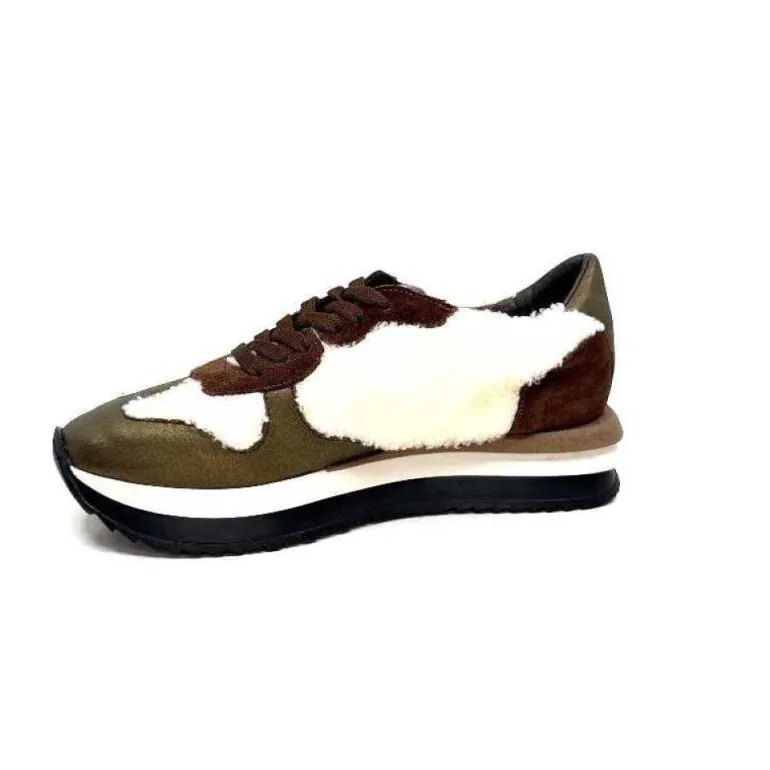 Reqins Urielle Cuir Marron Textile Ecru