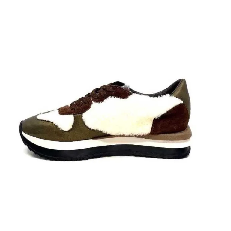 Reqins Urielle Cuir Marron Textile Ecru