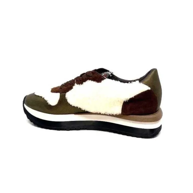 Reqins Urielle Cuir Marron Textile Ecru