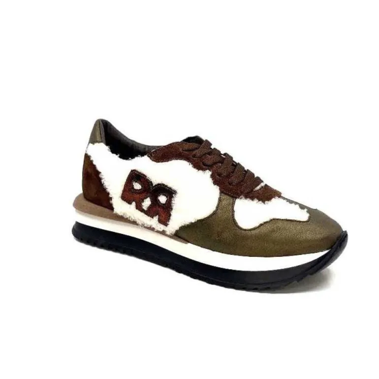 Reqins Urielle Cuir Marron Textile Ecru