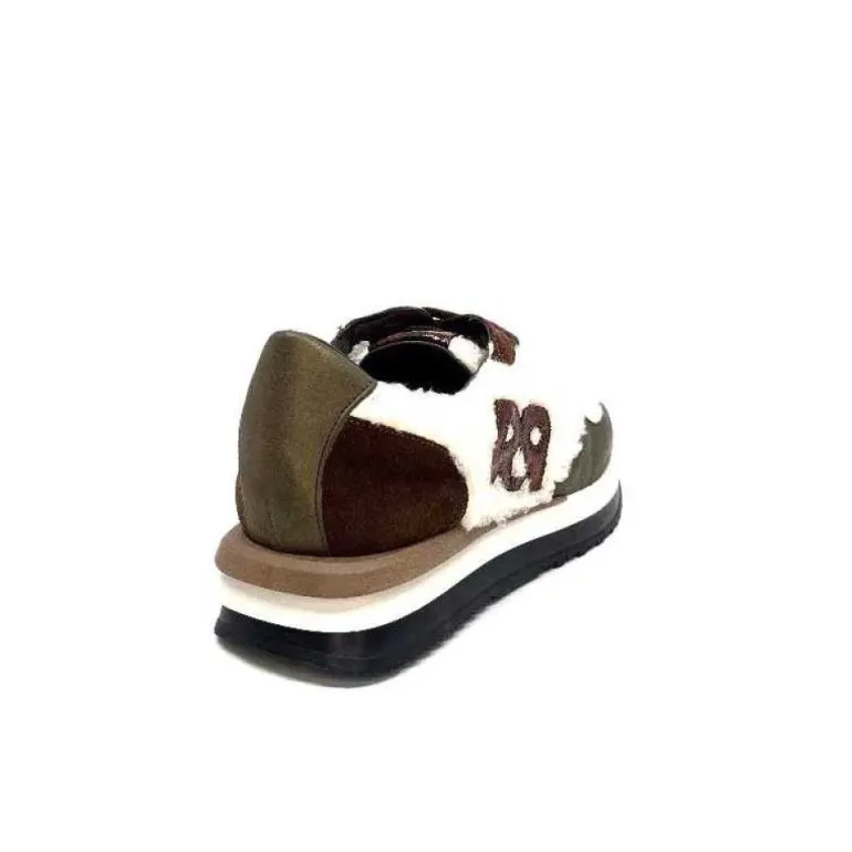 Reqins Urielle Cuir Marron Textile Ecru