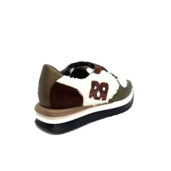 Reqins Urielle Cuir Marron Textile Ecru