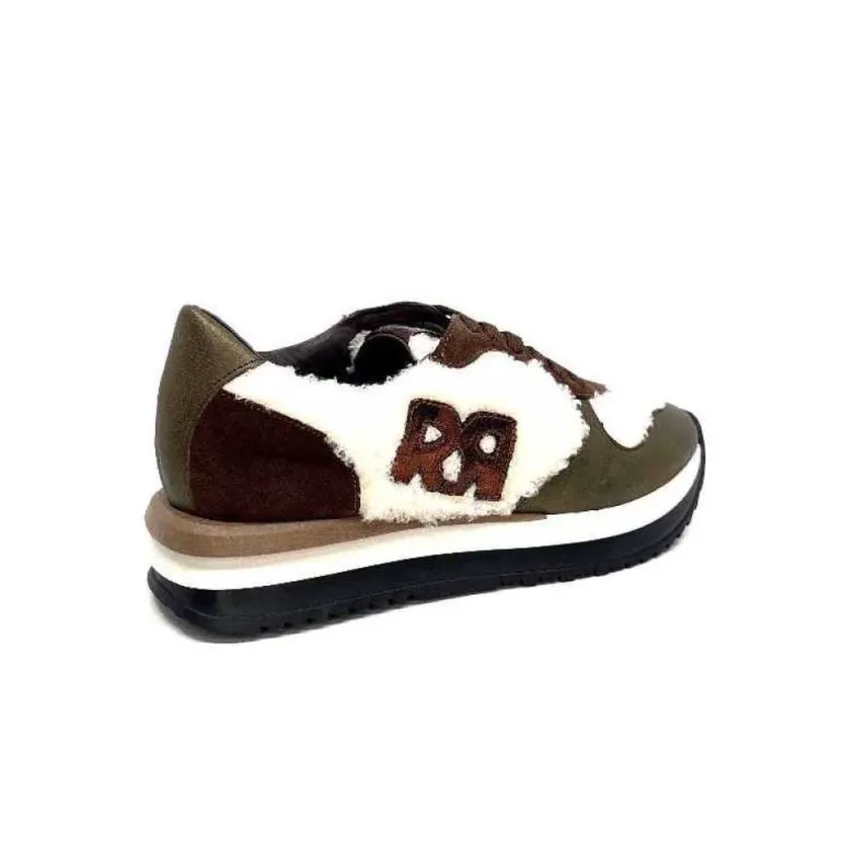 Reqins Urielle Cuir Marron Textile Ecru