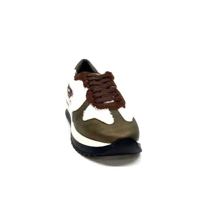 Reqins Urielle Cuir Marron Textile Ecru