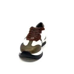 Reqins Urielle Cuir Marron Textile Ecru