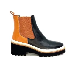 Xsa 9176 Calf Cuir Noir Camel