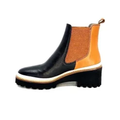 Xsa 9176 Calf Cuir Noir Camel