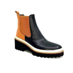 Xsa 9176 Calf Cuir Noir Camel