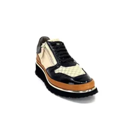 Xsa 9809 Cuir Noir, Marron & Creme